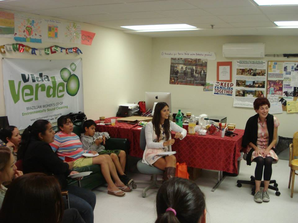 Community gathering with immigrant families